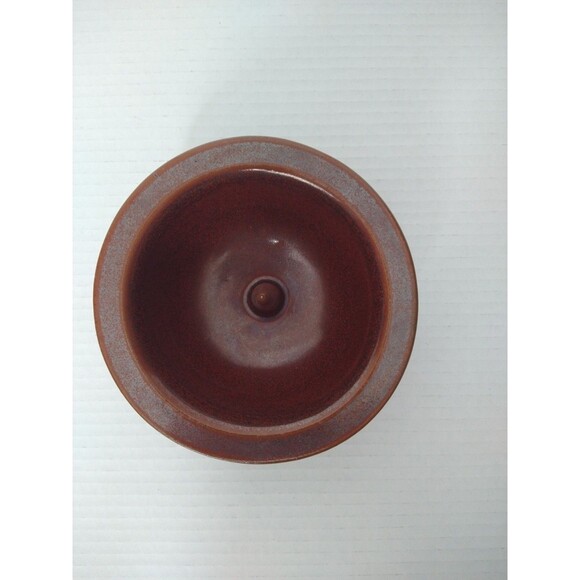 Smokey Mountain Pottery Ring Holder Apple Baker Brown Glaze Handmade makers mark - Picture 4 of 7